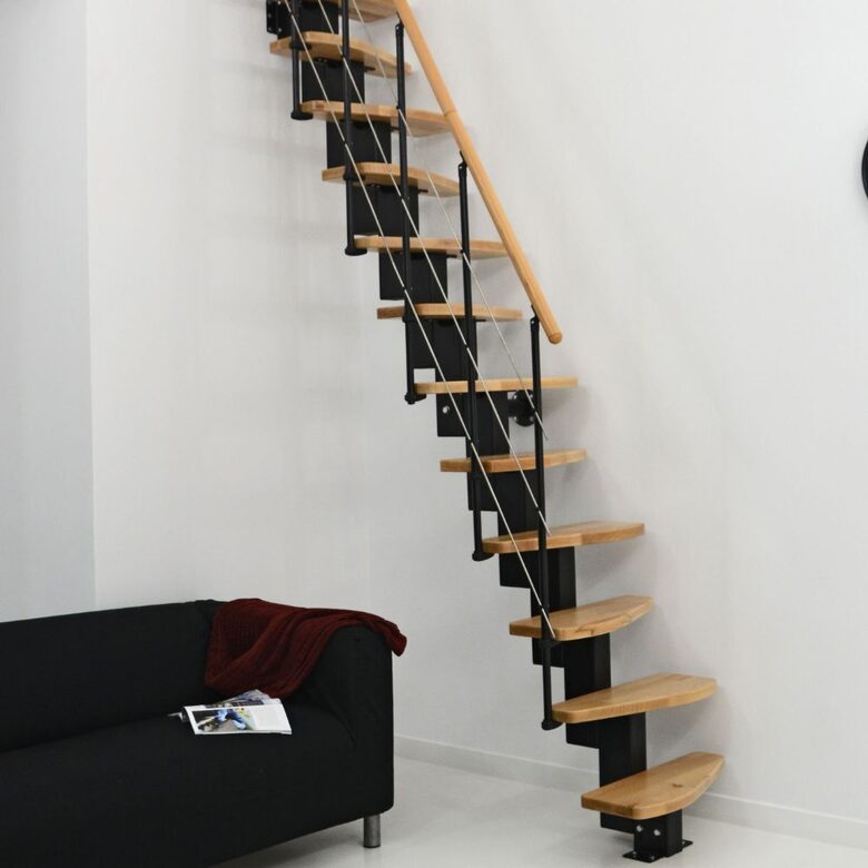 Modultrappa QUATRO Minka – Svart / Bok